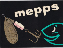 Affichette Cartonnée Publicitaire Texticolor Pour Les Cuillères De Pêche MEPPS - Vissen