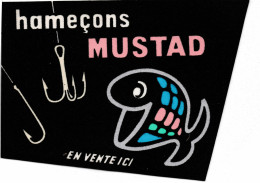 Affichette Cartonnée Publicitaire Texticolor Pour Les Hameçons Mustad - Vissen