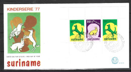 SURINAM. BF25 Sur Enveloppe 1er Jour (FDC) De 1977. Chien/Lapin. - Hasen