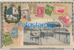 212876 URUGUAY MONTEVIDEO PARQUE URBANO ART EMBOSSED MULTI STAMPS & HERALDRY  POSTAL POSTCARD - Uruguay