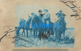 212903 URUGUAY COSTUMES MILITARY A HORSE CIRCULATED TO MONTEVIDEO POSTAL POSTCARD - Uruguay