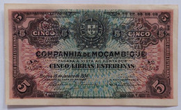 Mozambique 5 Esterlina 1934  Companhia De Mozambique Pick R32 - Mozambico