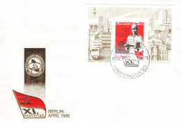 DDR - FDC 8.4.1986 XI PARTEITAG Mi Bl 83 / 2139 - Andere & Zonder Classificatie