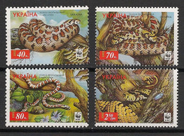 UKRAINE - 2002 - N°Yv. 454 à 457 - Serpent / WWF - Neuf Luxe ** / MNH / Postfrisch - Serpents