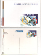 Norwegen 1997 Olympiske Museum 10 Ganzsachen Im Umschlag; Norway Olympic Museum Postal Stationeries - Postal Stationery