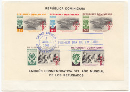 Dominican Republic, 1960, World Refugee Year, WRY, United Nations, Overprinted, On Cover, FD Cancelled, Michel Block 24B - Vluchtelingen