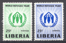 Liberia, 1960, World Refugee Year, WRY, United Nations, MNH, Michel 548-549A - Réfugiés