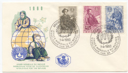 Belgium, 1960, World Refugee Year, WRY, FDC With Brussels Cancellation, Michel 1182-1184 - Refugiados