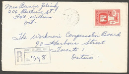 1963 Registered Cover 25c Chemical CDS Fort William To Toronto Ontario - Histoire Postale