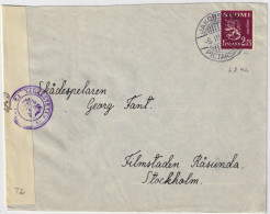 FINLAND - 1942 - Censored Cover From JACOBSTAD To Stockholm, Sweden Franked 2.75Mk - Brieven En Documenten