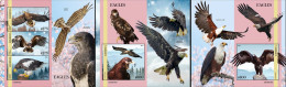 Liberia 2023, Animals, Eagles, 3val In BF+2BF - Aigles & Rapaces Diurnes