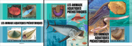 Djibouti 2023, Animals, Water Prehistoric Animals, Fossil, 4val In BF +2BF - Fossiles