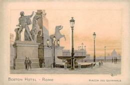 ROMA - BOSTON HOTEL - PIAZZA DEL QUIRINALE - DISEGNO CONTI - EDIZ. SALOMONE - 1910s ( 18035 ) - Cafes, Hotels & Restaurants