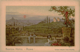 ROMA - BOSTON HOTEL - VIEW FROM THE HOTEL - DISEGNO CONTI - EDIZ. SALOMONE - 1910s ( 18037 ) - Bar, Alberghi & Ristoranti
