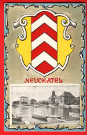 ZWR-35  Litho Ville De Neuchâtel Avec Le Port. Armoiries De La Ville.  NC - Neuchâtel