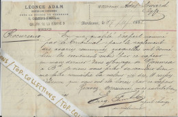 1882 NAVIGATION AVARIE NAVIRE « Précurseur » De Nouméa à Bordeaux Courtier Bordeaux Pour Armateurs Adet Seward - 1800 – 1899