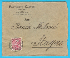 FORTUNATO CANTONI PELLAMI - TRIESTE ... Italy Old Letter 1900s ( K.u.K. Austria-Hungary) * Italia - Other & Unclassified