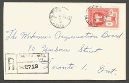 1963 Registered Cover 25c Chemical CDS Sault Ste Marie Ontario To Toronto - Histoire Postale