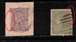 SOUTH AUSTRALIA Scott # ??? Used - Queen Victoria 2 Cut Square - Faults - Usados