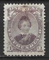 CANADA..."..NEWFOUNDLAND.."..QUEEN VICTORIA..(1837-01..).." 1868.."..1c......SG34...(CAT.VAL.£75..).....SOME GUM..... - 1865-1902