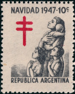 ARGENTINE / ARGENTINA - 1945 10c Christmas Seal / Anti-Tuberculosis Label - Neuf / Mint - Otros & Sin Clasificación