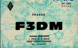 CARTE QSL.  FRANCE....F3DM   VERNET LES BAINS  .1986 - Radio