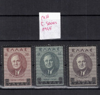 CHCT20 - Roosevelt, Complete Series, MH Stamps, 1945, Greece - Neufs