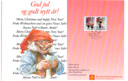 Norwegen 1992 MiNr. 1112/13 Weihnachts Neujahrsgrußkarte Ersttag; Norway FDC - Ganzsachen