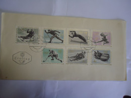 AUSTRIA COVER  FDC 1963  SET 7 SKIERS  OLYMPIC GAMES INNSBRUK 1964 - Hiver 1964: Innsbruck