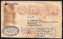 India 1959 Registered Franking Cover (20+21+24 Paisa), Due Date Payment 1960, Madurai To Ramnad (**) Inde Indien - Storia Postale