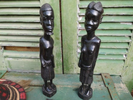 Sculptures Africaines Couple Bois Sculpté Afrique - African Art