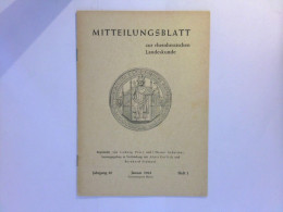 Mitteilungsblatt Zur Rheinhessischen Landeskunde : Jahrgang 10, Heft 1 - Germania