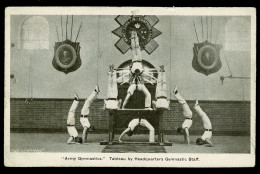 Ref 1632 - 1906 Military Postcard - Army Gymnastics - Super Stanhope Lines Alderhot Postmark - Covers & Documents