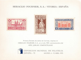 HOJA COMMEMORATIVA   AÑO JUBILAR  COMPOSTELANO 1937 - Fogli Ricordo