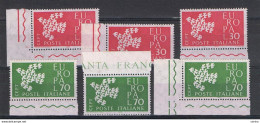 REPUBBLICA: 1961  EUROPA  CEPT  -   S. CPL. 2  VAL. N. -  RIPETUTA  3  VOLTE  -  SASS. 932/33 - 1961