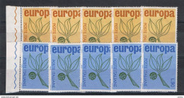 REPUBBLICA: 1965  EUROPA  CEPT  -   S. CPL. 2  VAL. N. -  RIPETUTA  5  VOLTE  -  SASS. 1002/03 - 1965