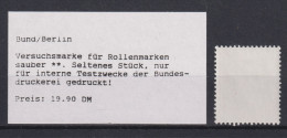 Bund / Berlin, Versuchsmarke Für Rollenmarken Sauber ** Seltenes Stück - Roulettes