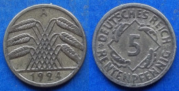GERMANY - 5 Rentenpfennig 1924 A KM# 32 Weimar Republic Rentenmark Coinage (1923-1929) - Edelweiss Coins - 5 Renten- & 5 Reichspfennig