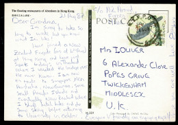 Ref 1632 - New Zealand - 1987 Postcard From Hong Kong With N.Z.F.P.O. Military Postmark - Brieven En Documenten