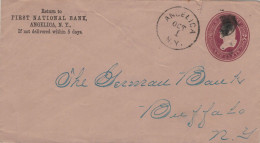Ganzsache First National Bank Angelica 1.10.1886 > German Bank Buffalo - ...-1900