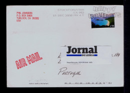 Gc7889 USA "happy Holidays" Slogan Pmk 2008  Vacances Tourisme Mailed Portugal - Autres & Non Classés