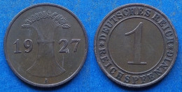 GERMANY - 1 Reichspfennig 1927 A KM# 37 Weimar Republic Reichsmark Coinage (1924-1938) - Edelweiss Coins - 1 Rentenpfennig & 1 Reichspfennig