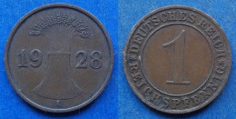 GERMANY - 1 Reichspfennig 1928 A KM# 37 Weimar Republic Reichsmark Coinage (1924-1938) - Edelweiss Coins - 1 Renten- & 1 Reichspfennig