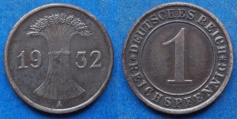 GERMANY - 1 Reichspfennig 1932 A KM# 37 Weimar Republic Reichsmark Coinage (1924-1938) - Edelweiss Coins - 1 Renten- & 1 Reichspfennig