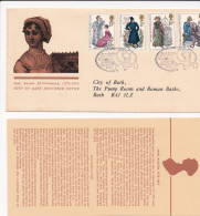 Great Britain GRANDE-BRETAGNE N° 766 à 769 Bi Centenary Jane Austen City Of Bath Souvenir Cover 22/10/1975 - 1971-1980 Decimal Issues