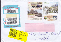 Israel Registered Einschreiben Recommandé Label TEL AVIV 2023 Cover Brief BRØNDBY STRAND Denmark - Storia Postale