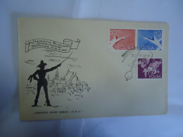 POLAND FDC 1957  SKIERS  FENCING - Fencing