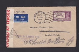 Inde;. Enveloppe Poste Aérienne Censurée ; Cover Opened By Censor From Bombay To London - Luchtpost
