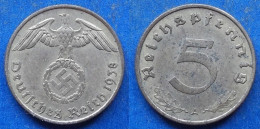 GERMANY - 5 Reichspfennig 1938 A KM# 91 III Reich (1933-1945) - Edelweiss Coins - 5 Reichspfennig
