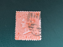 Queen Victoria 1865-67 4d Vermilion Stamp Used - Oblitérés